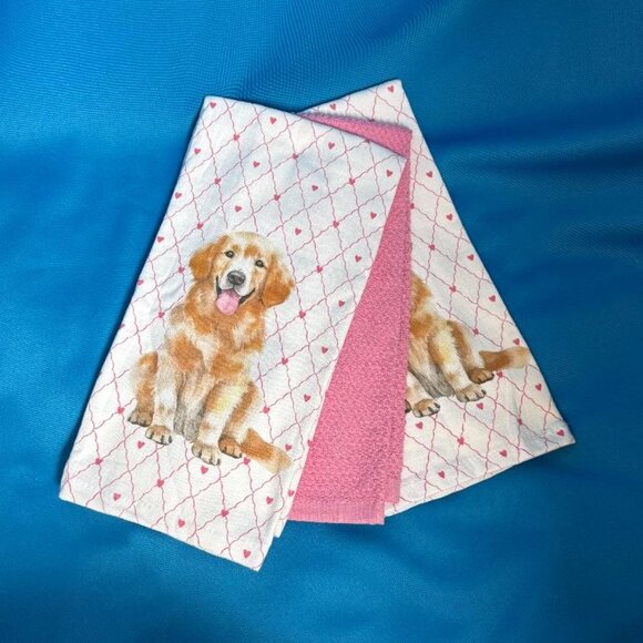 NWT & HARD TO FIND 3 PACK ADORABLE GOLDEN RETRIEVER PLUS PINK ABSORBENT TOWELS - Picture 7 of 16